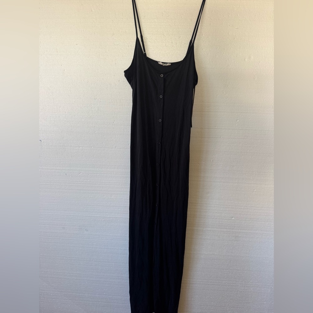 Bear dance Black Button-Down Maxi Dress